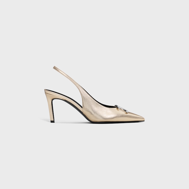 celine alma triomphe slingback en cuir de veau laminÉ