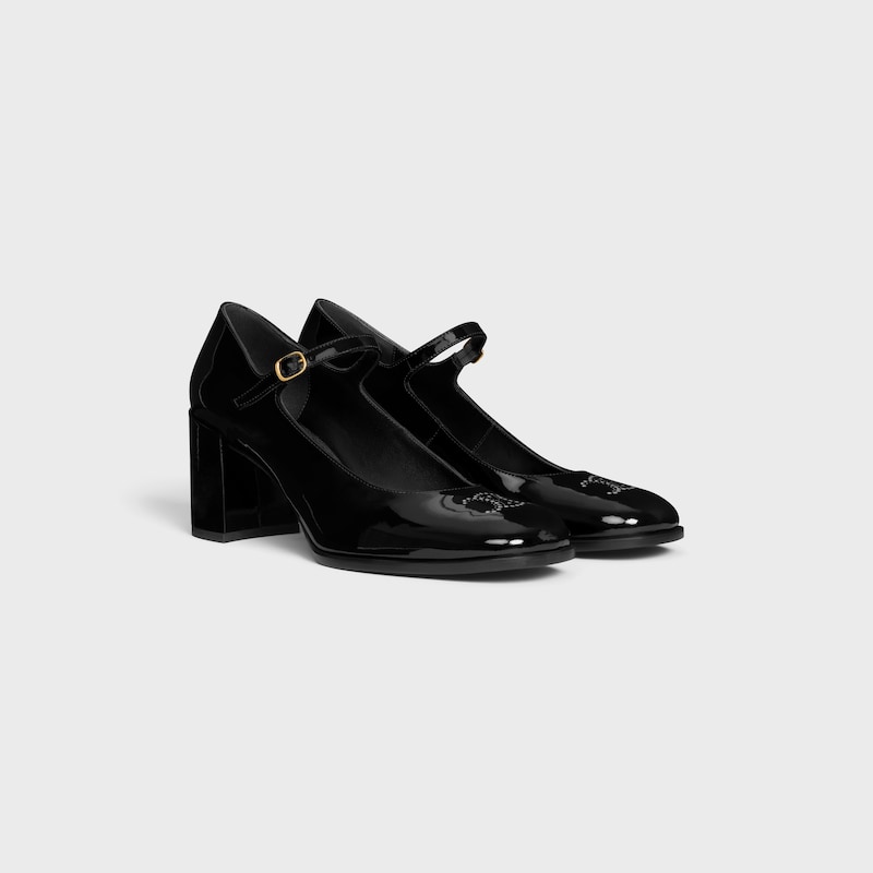 celine lily triomphe babies perforÉ en cuir de veau vernis