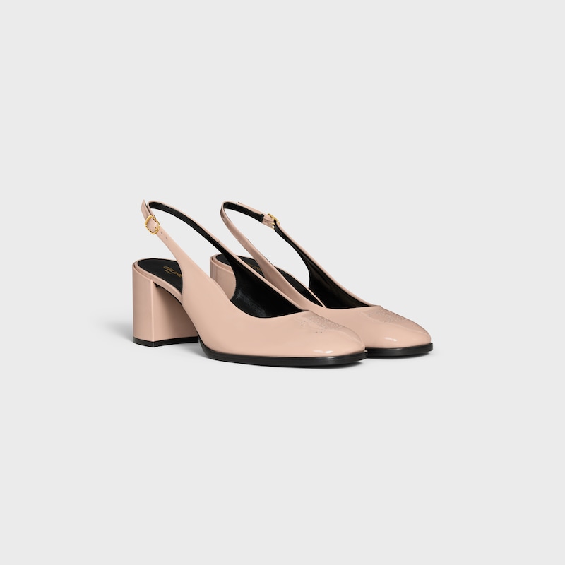 escarpins celine lily triomphe perforés en veau verni