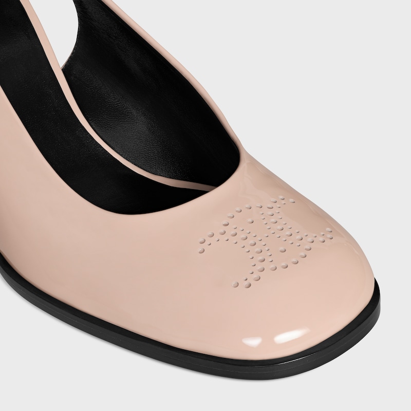 escarpins celine lily triomphe perforés en veau verni