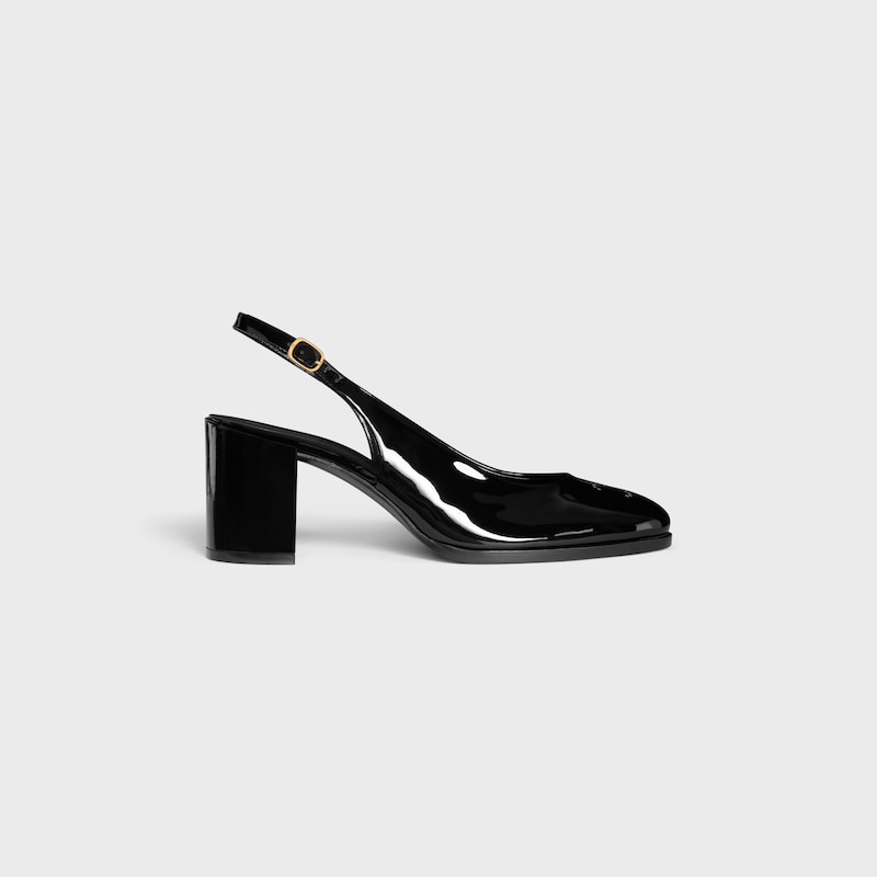 escarpins celine lily triomphe perforés en veau verni