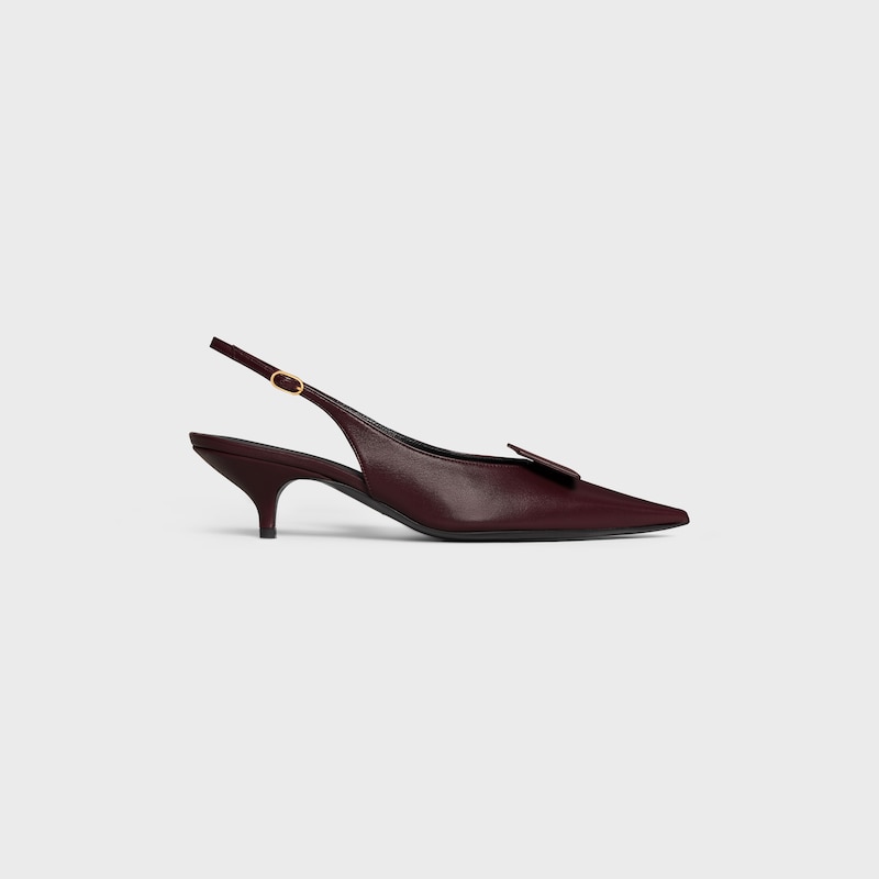 signature - escarpins à bride arrière avec étiquette en cuir dagneau
