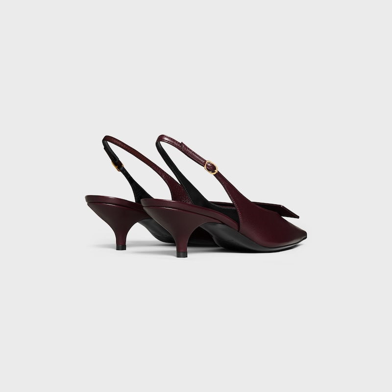 signature - escarpins à bride arrière avec étiquette en cuir dagneau