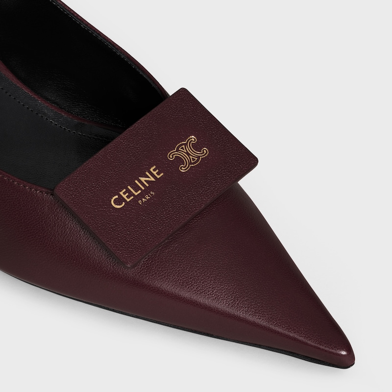 signature - escarpins à bride arrière avec étiquette en cuir dagneau