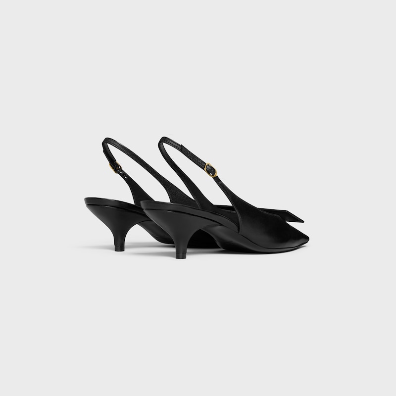 signature - escarpins à bride arrière avec étiquette en cuir dagneau