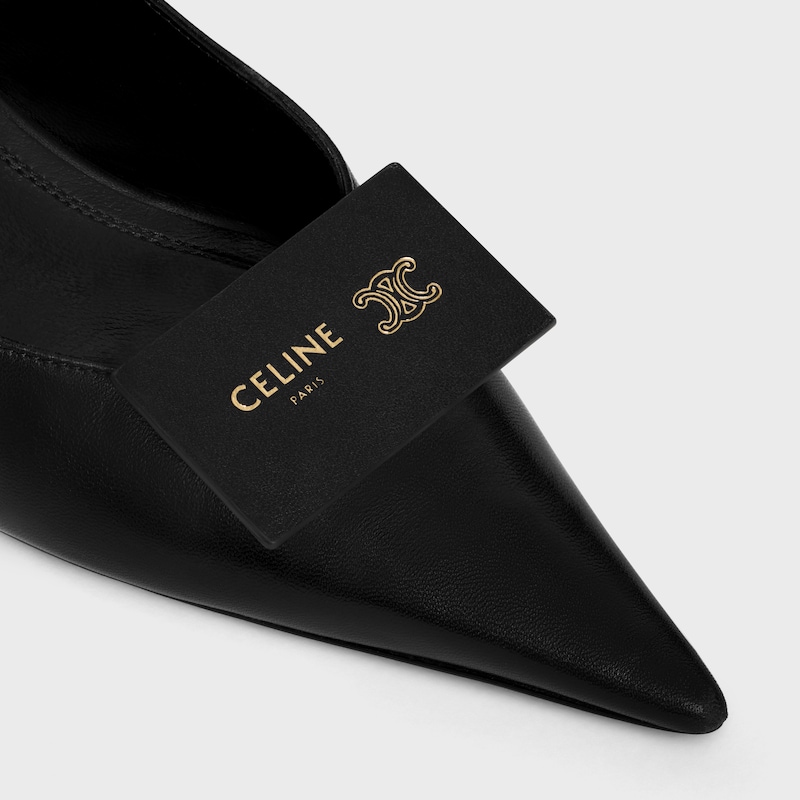 signature - escarpins à bride arrière avec étiquette en cuir dagneau