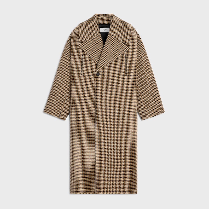 manteau en laine pied-de-poule
