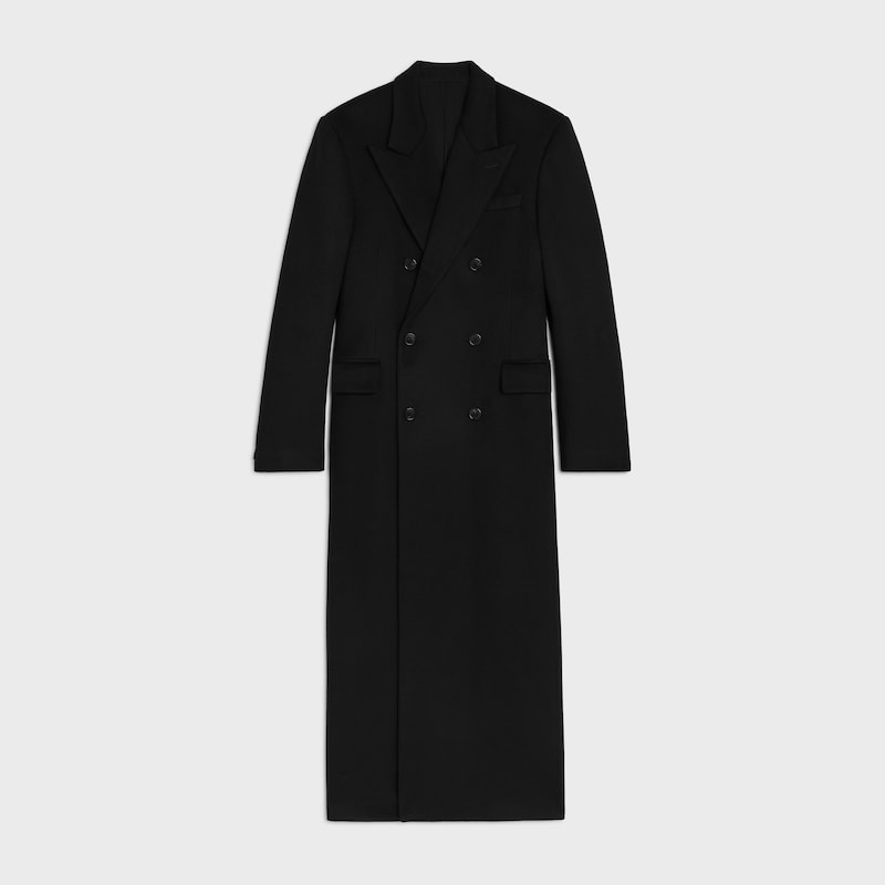 manteau colonne en tissu de laine
