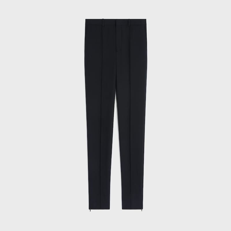 pantalon slim en gabardine de laine stretch