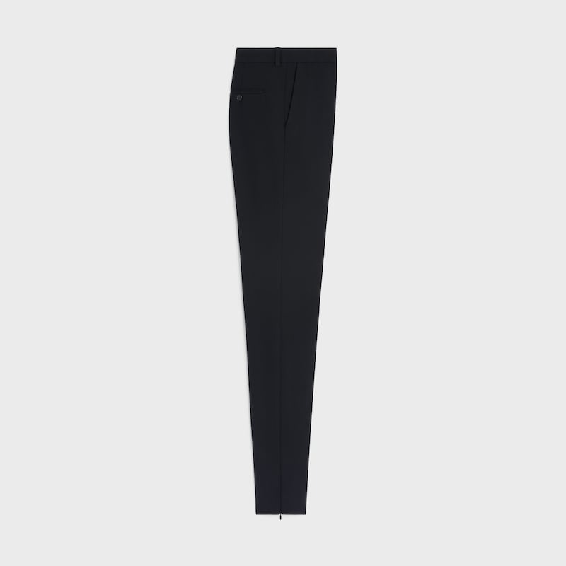 pantalon slim en gabardine de laine stretch