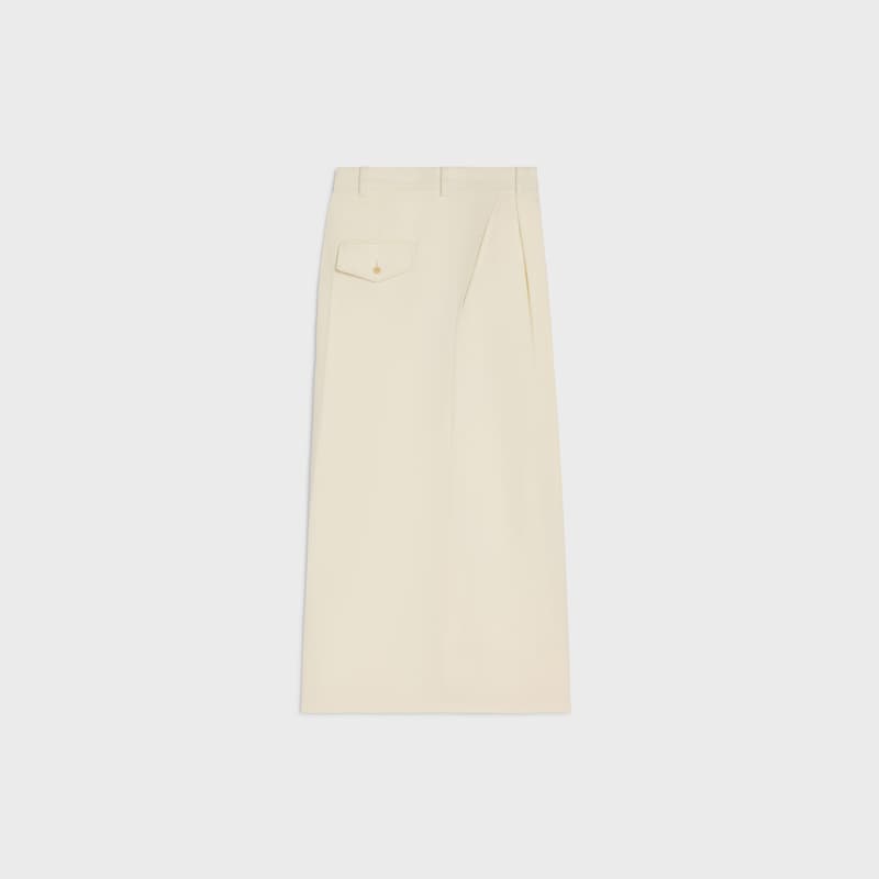 pantalon court montauk en laine à diagonale