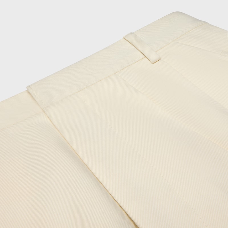 pantalon court montauk en laine à diagonale