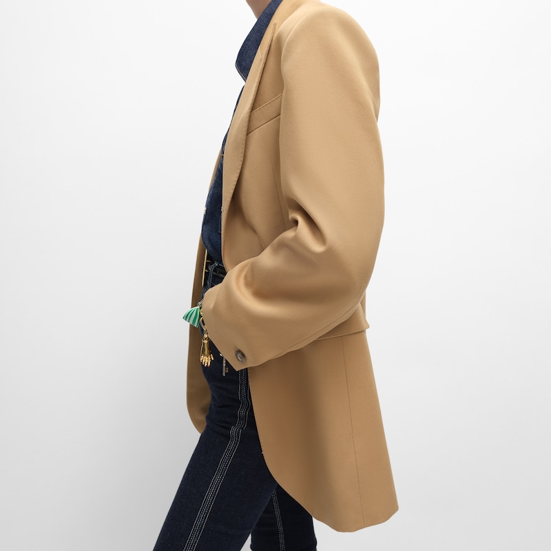 veste colonne en laine diagonale