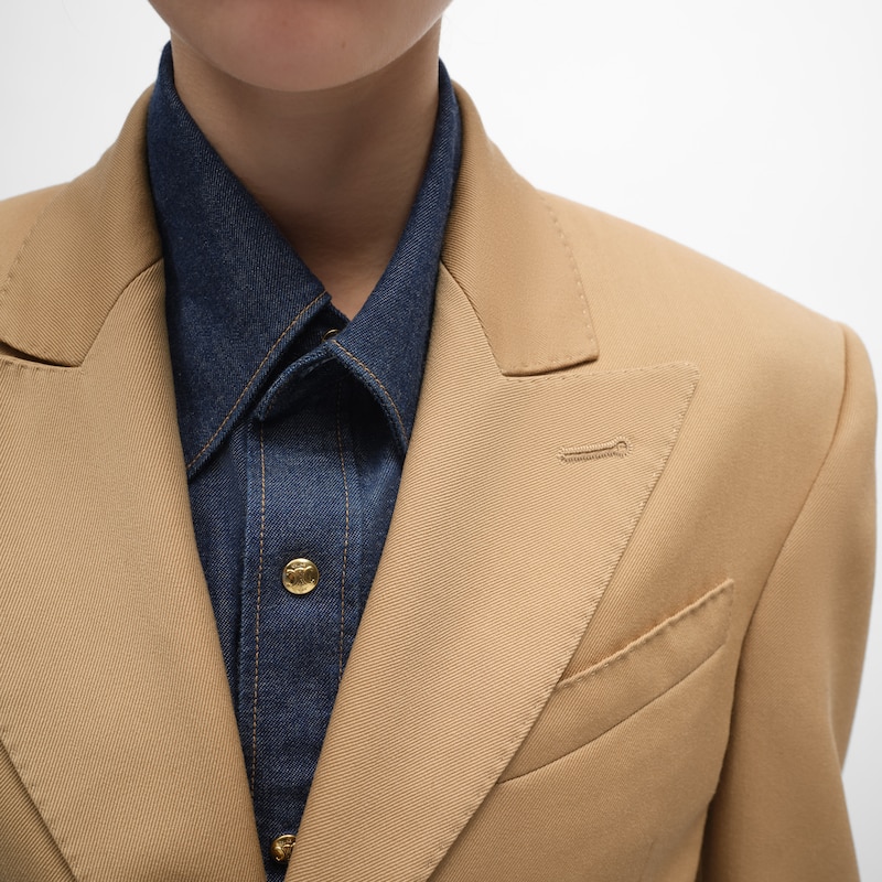 veste colonne en laine diagonale