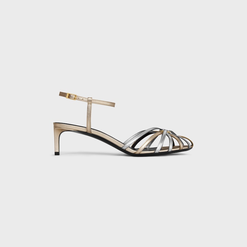 sandales céline triomphe en cuir de veau laminé