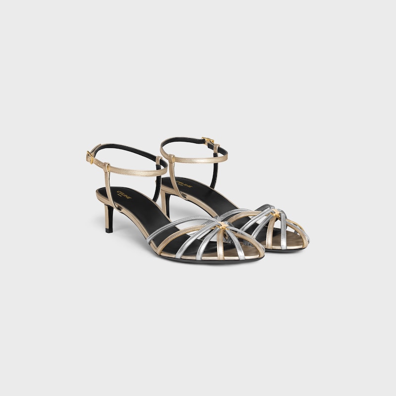sandales céline triomphe en cuir de veau laminé