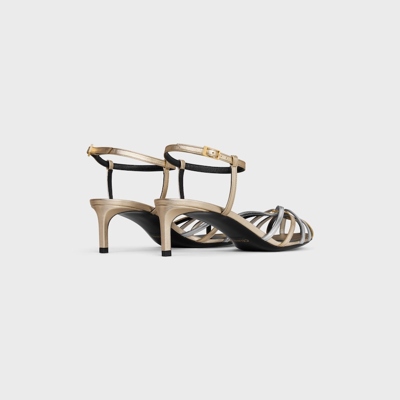 sandales céline triomphe en cuir de veau laminé