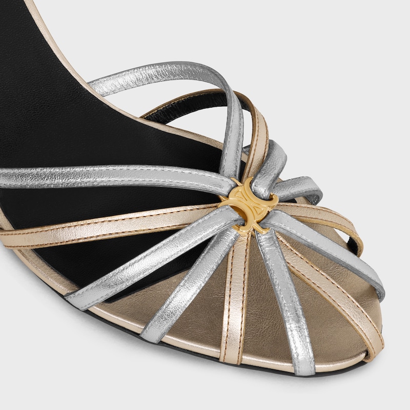 sandales céline triomphe en cuir de veau laminé
