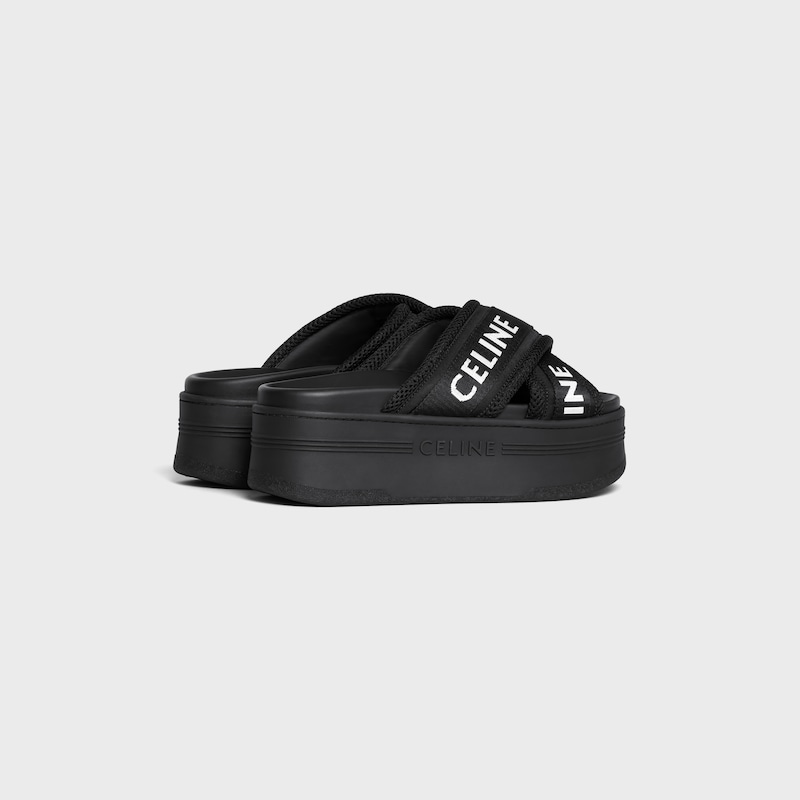 celine block slide in maille nylon et textile avec jacquard celine