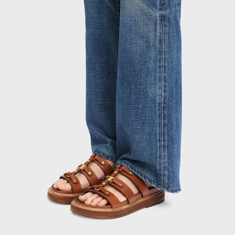 celine - tippi slide en cuir de veau