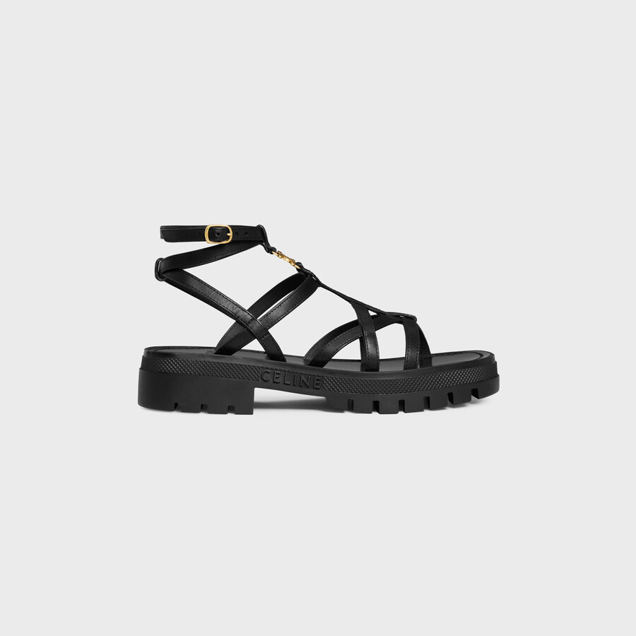 celine - clea triomphe sandale À brides en cuir de veau - tannage vÉgÉtal
