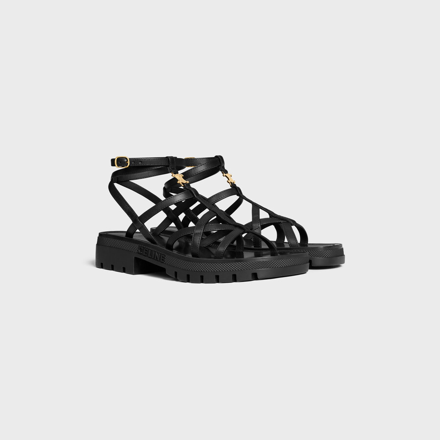 celine - clea triomphe sandale À brides en cuir de veau - tannage vÉgÉtal