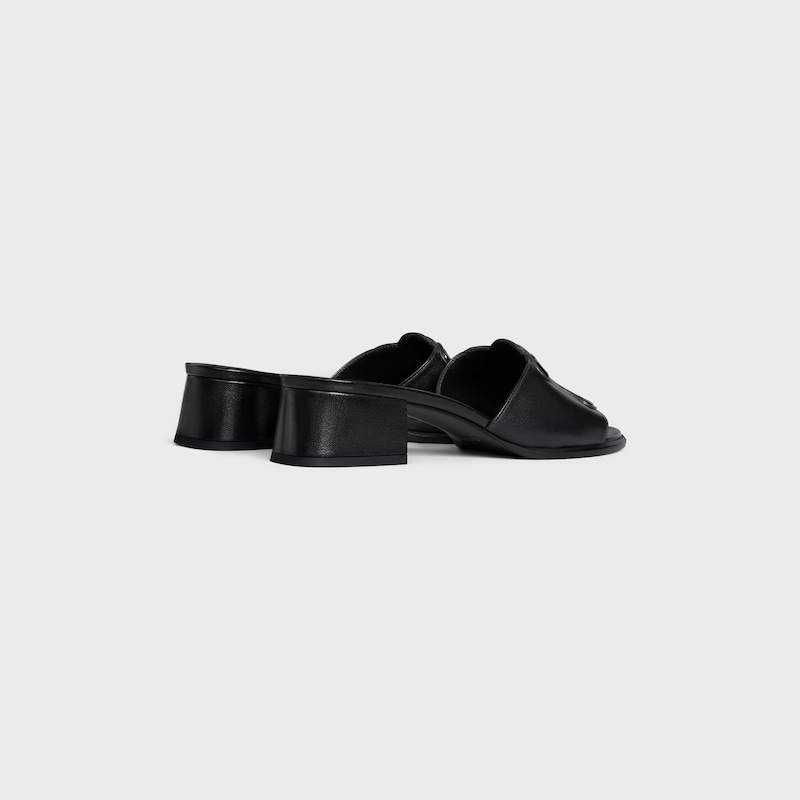mule céline clémence en cuir dagneau et veau verni