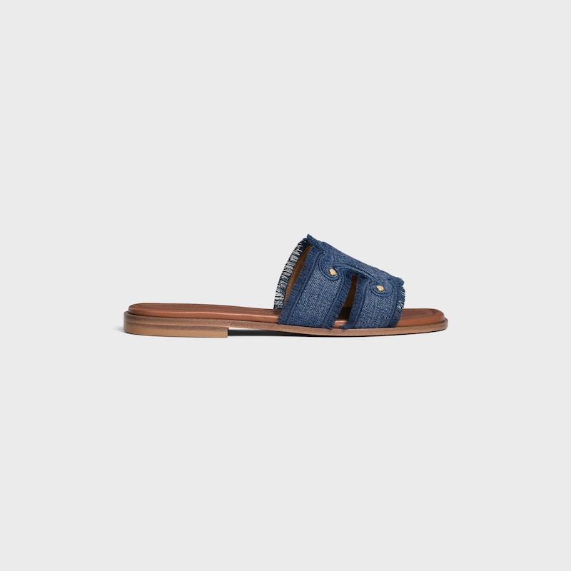 mule à franges en denim celine marina