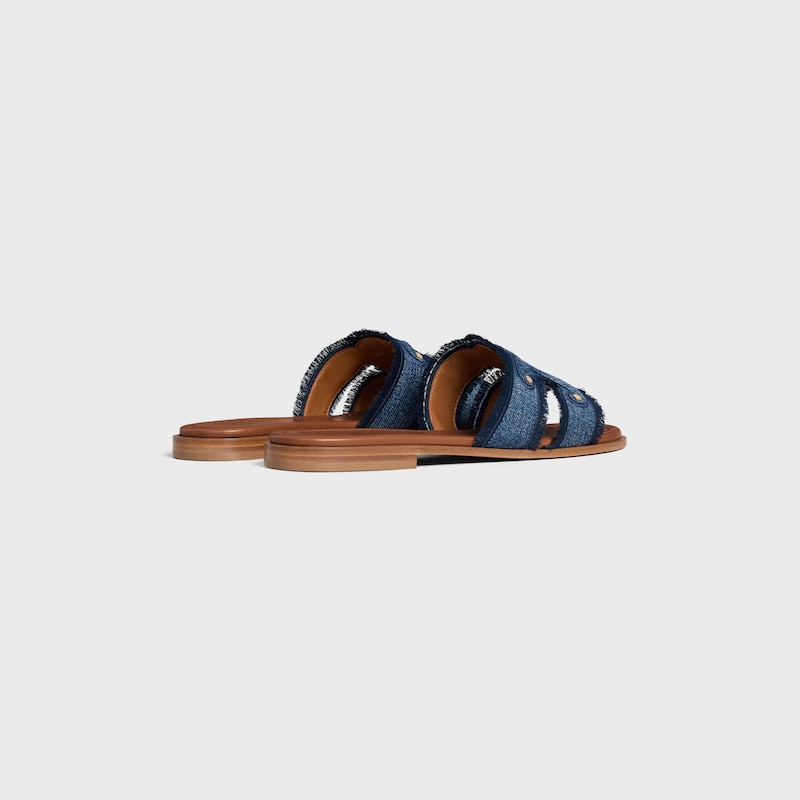 mule à franges en denim celine marina
