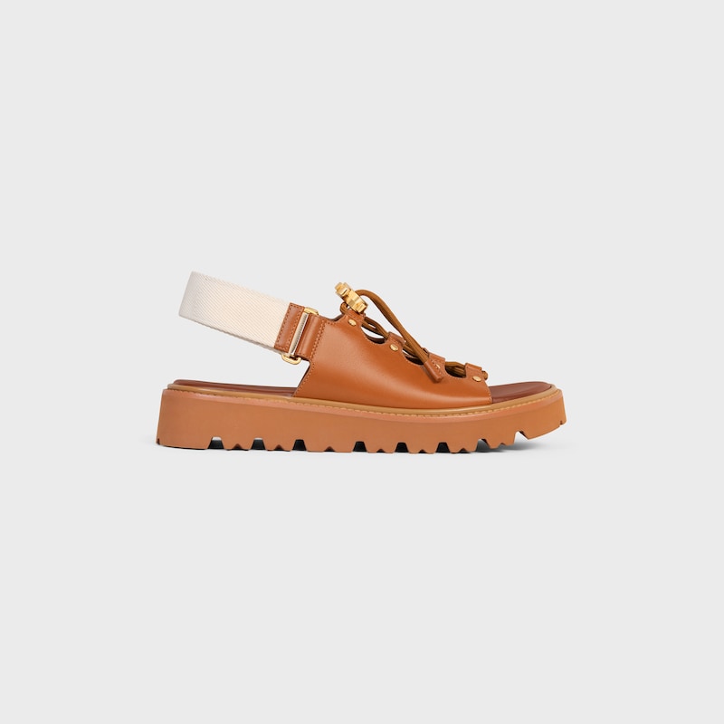 sandales à semelle épaisse celine billie en cuir de veau et textile