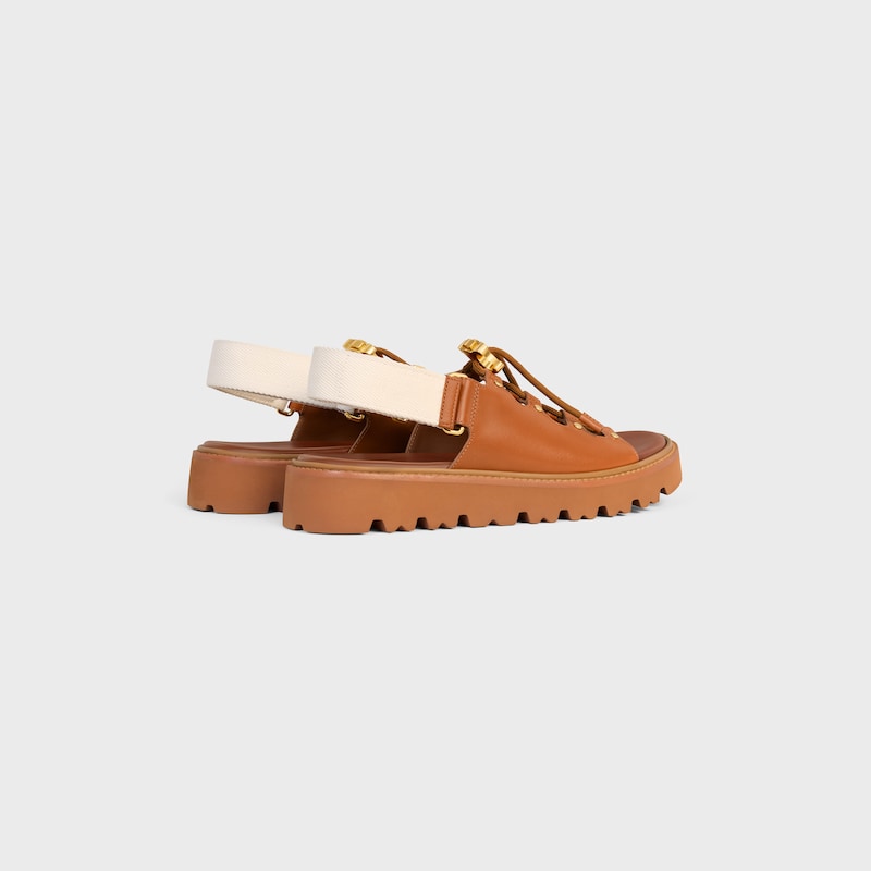 sandales à semelle épaisse celine billie en cuir de veau et textile