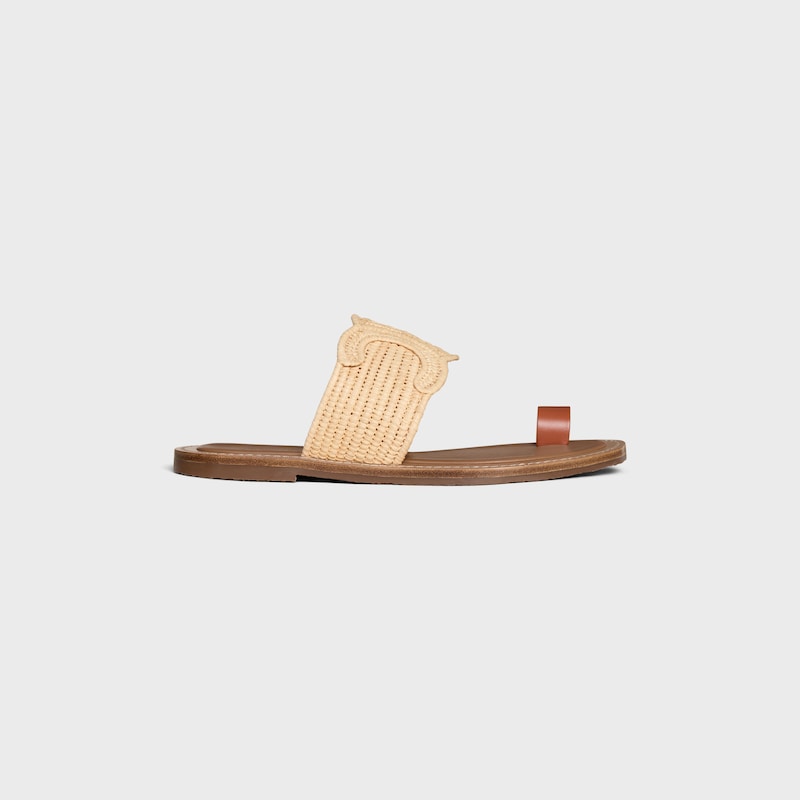 sandales celine lympia en raphia et cuir de veau