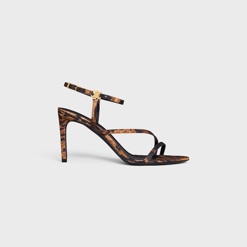 sandales céline ava en tissu gros-grain imprimé léopard