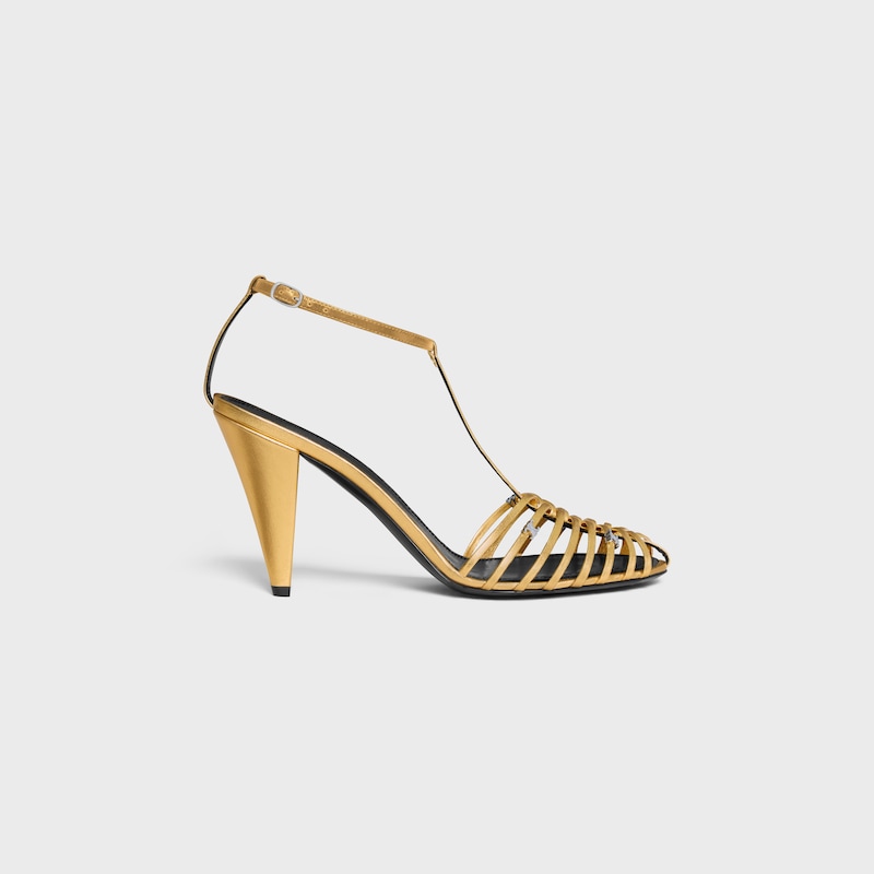 celine cage - sandale À brides en cuir dagneau laminÉ