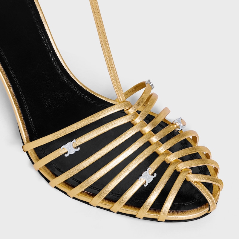celine cage - sandale À brides en cuir dagneau laminÉ