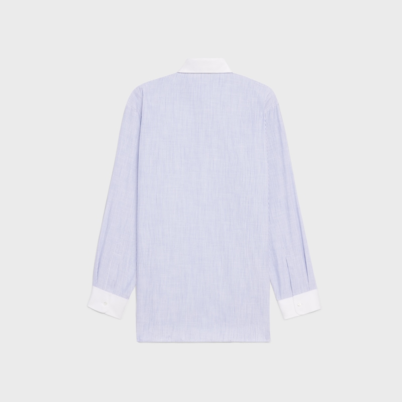 chemise oversize en chambray de coton rayé