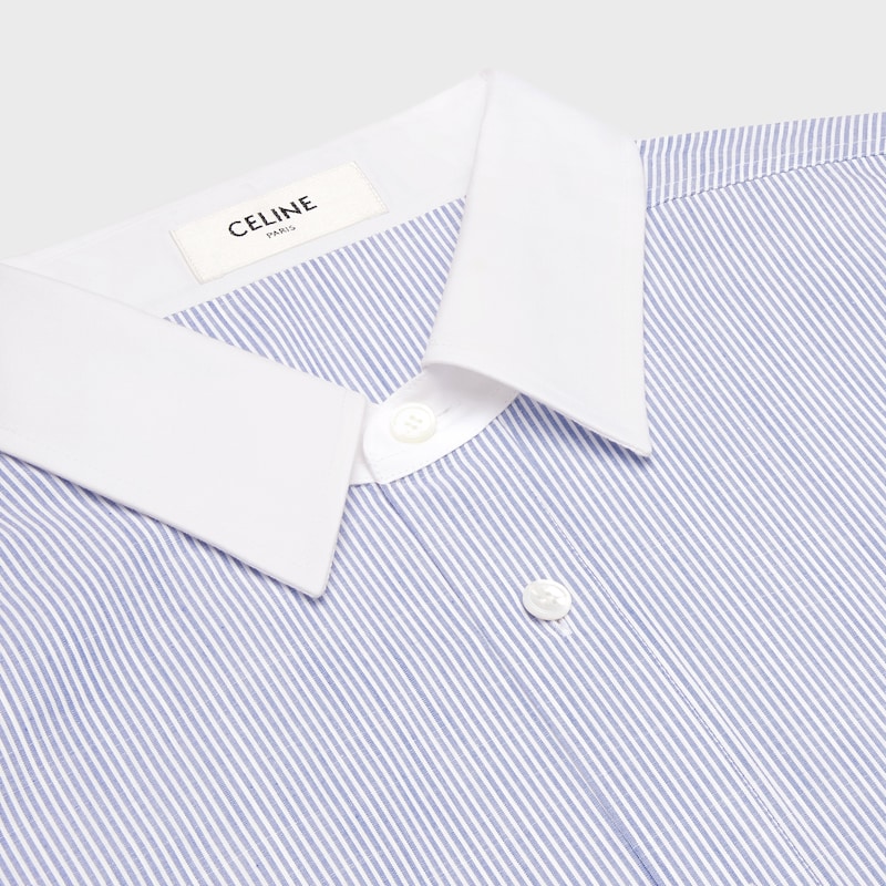 chemise oversize en chambray de coton rayé