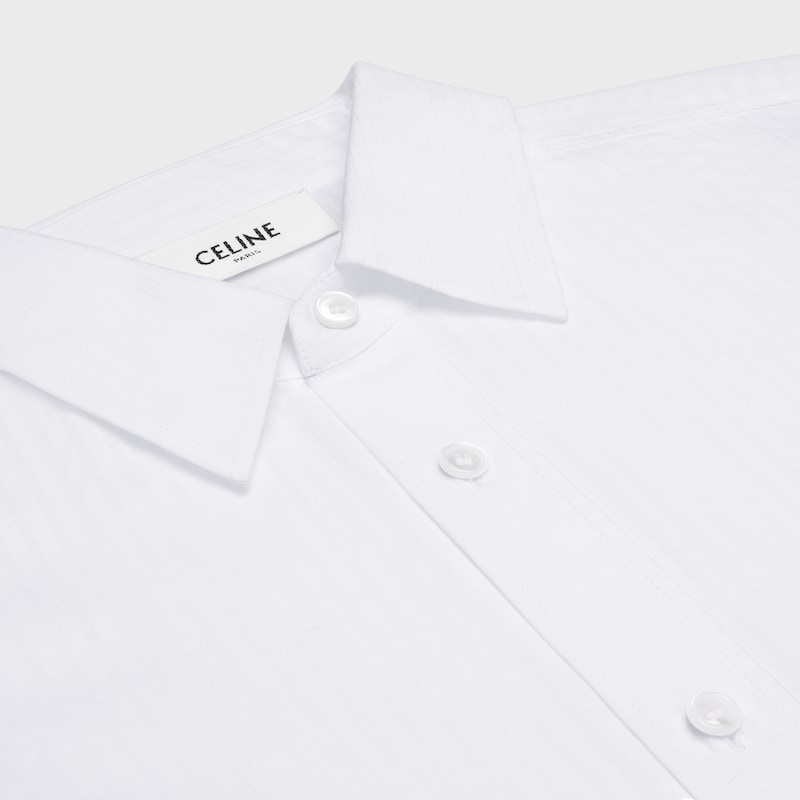 chemise courte en coton rayé