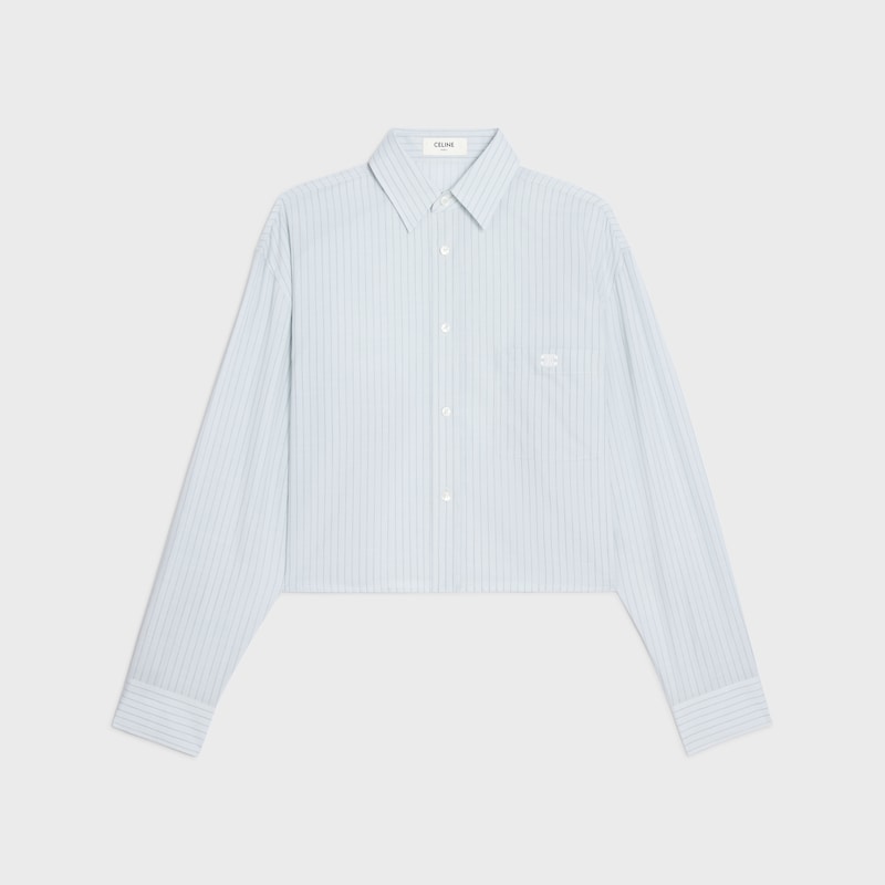chemise courte en chambray de coton