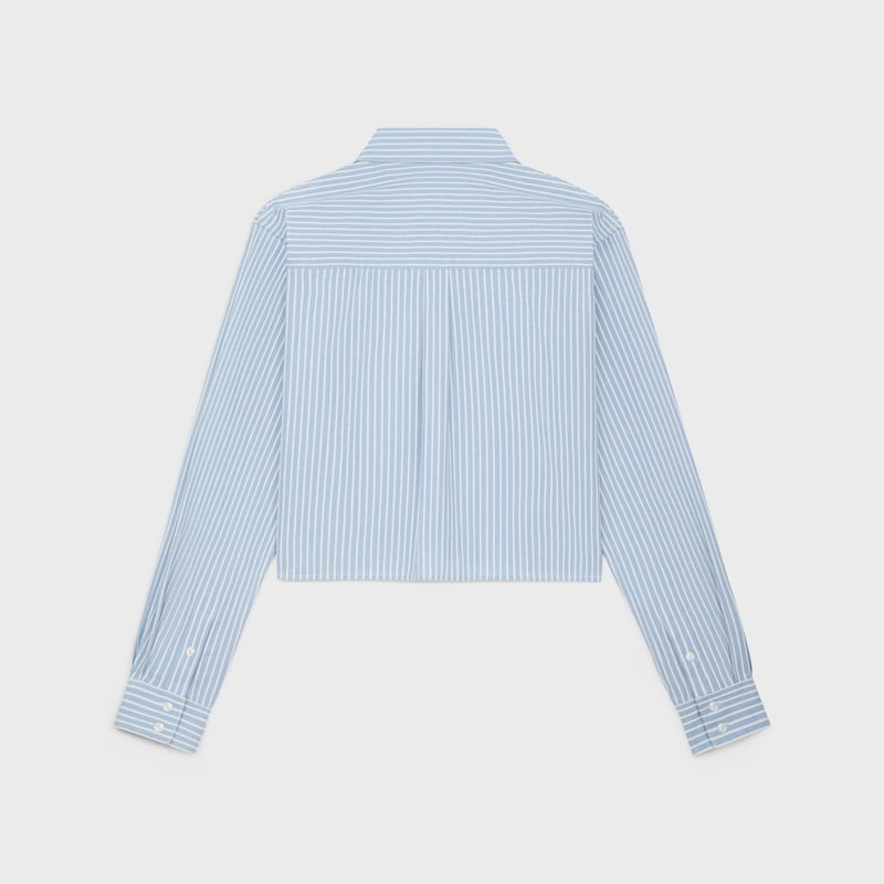 chemise courte en coton rayé hickory