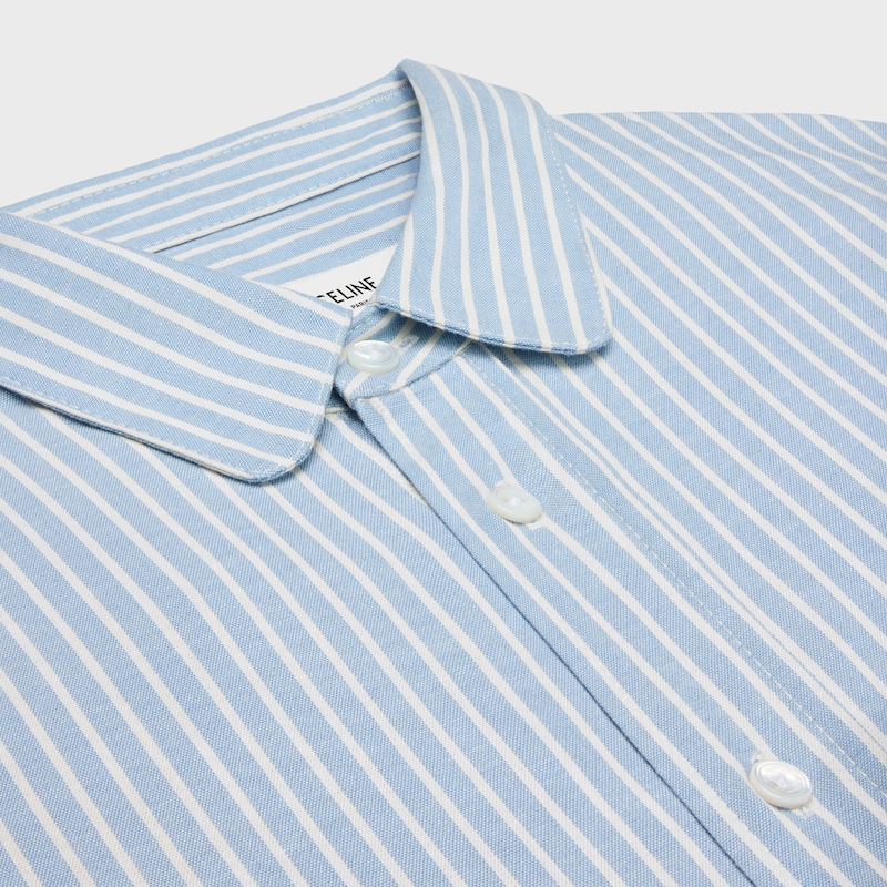 chemise courte en coton rayé hickory