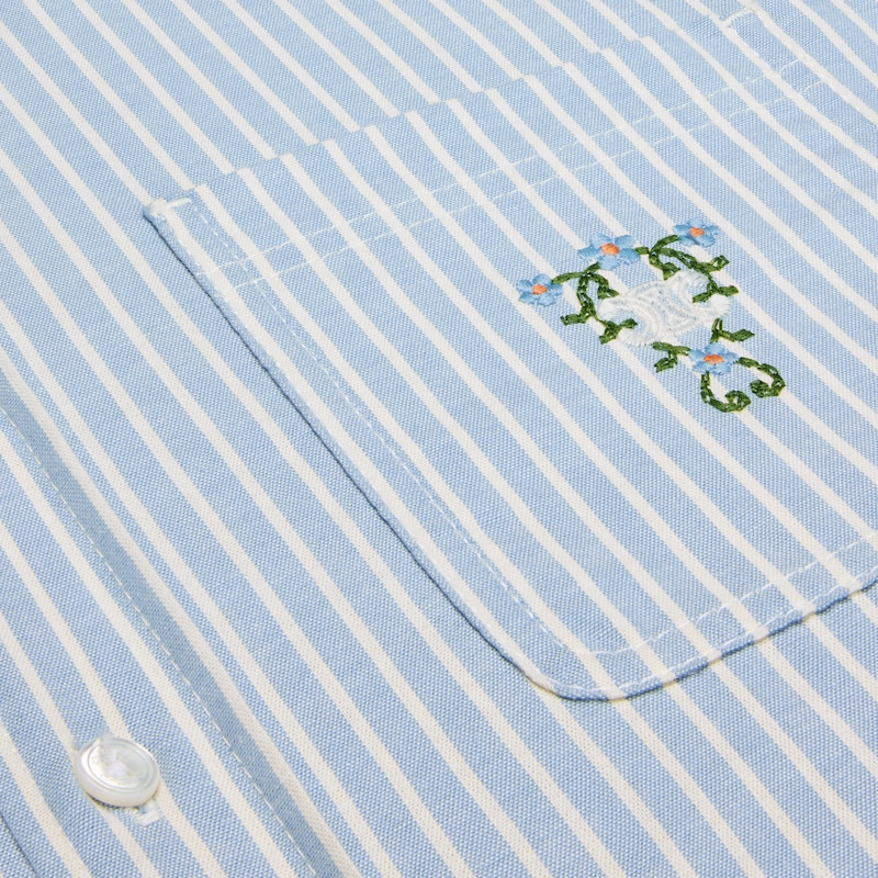 chemise courte en coton rayé hickory