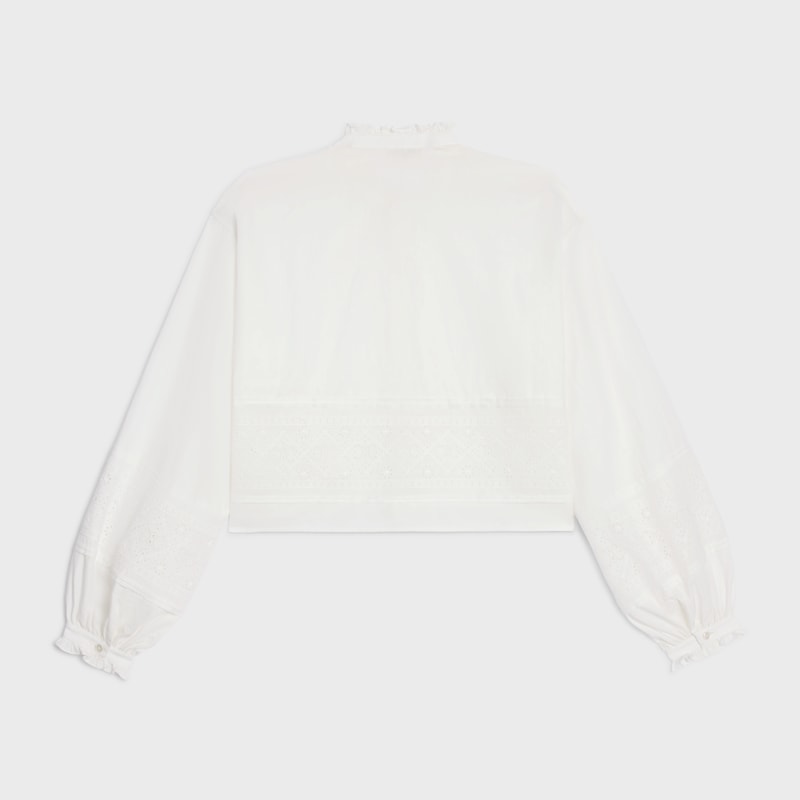chemise brodée en lin et coton