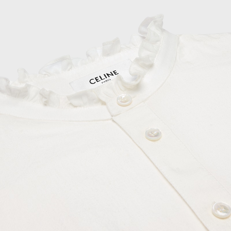 chemise brodée en lin et coton
