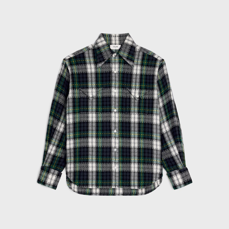 chemise en cachemire à carreaux