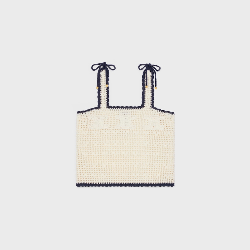 crop top triomphe en coton crocheté