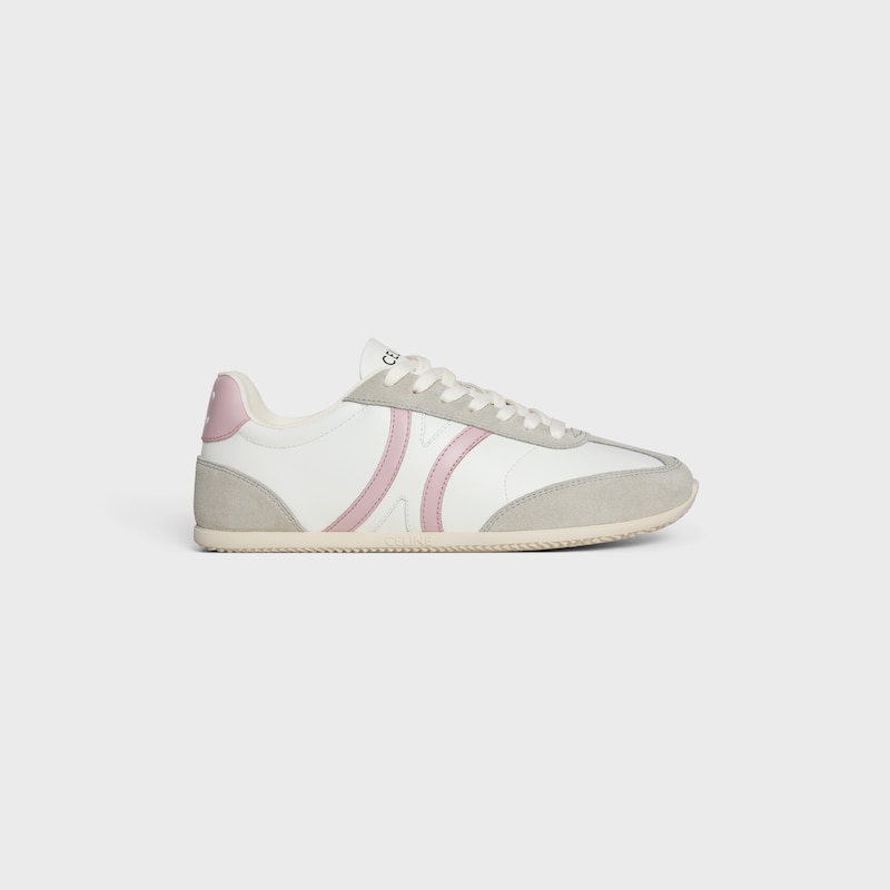 baskets basses à lacets celine jogger en cuir de veau et daim