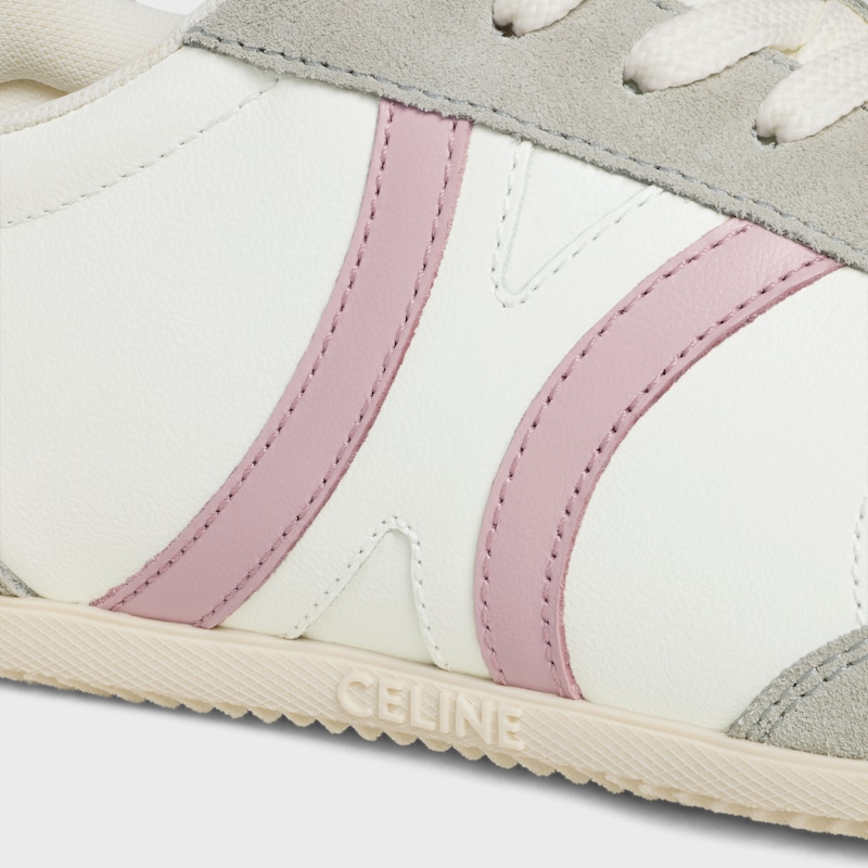 baskets basses à lacets celine jogger en cuir de veau et daim