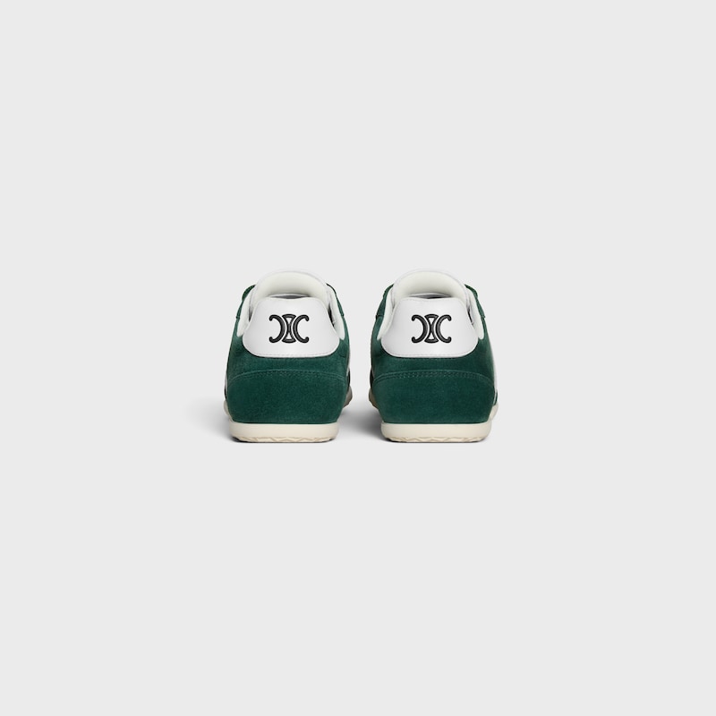 baskets basses à lacets celine jogger avec motif triomphe en daim et cuir de veau.