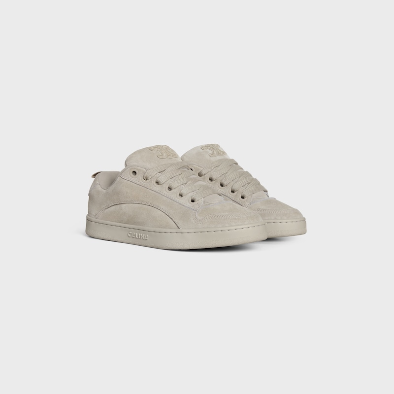 celine huntington - baskets basses en daim de veau et mesh